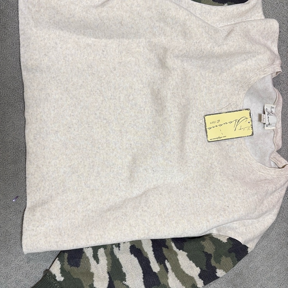 Vintage Havana Cream and Camouflage Sweater